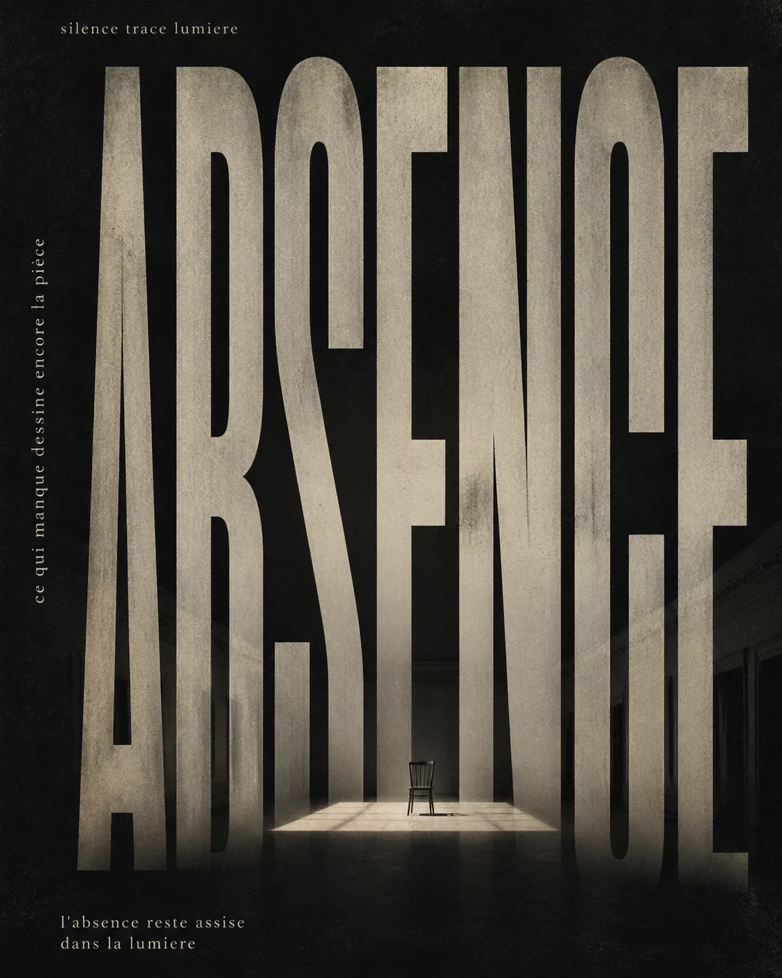 Affiche conceptuelle francaise sur l'absence