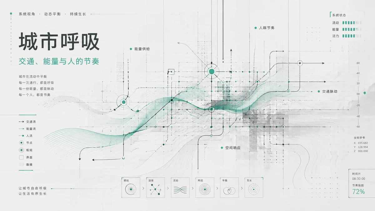 简体中文抽象线条系统海报示例