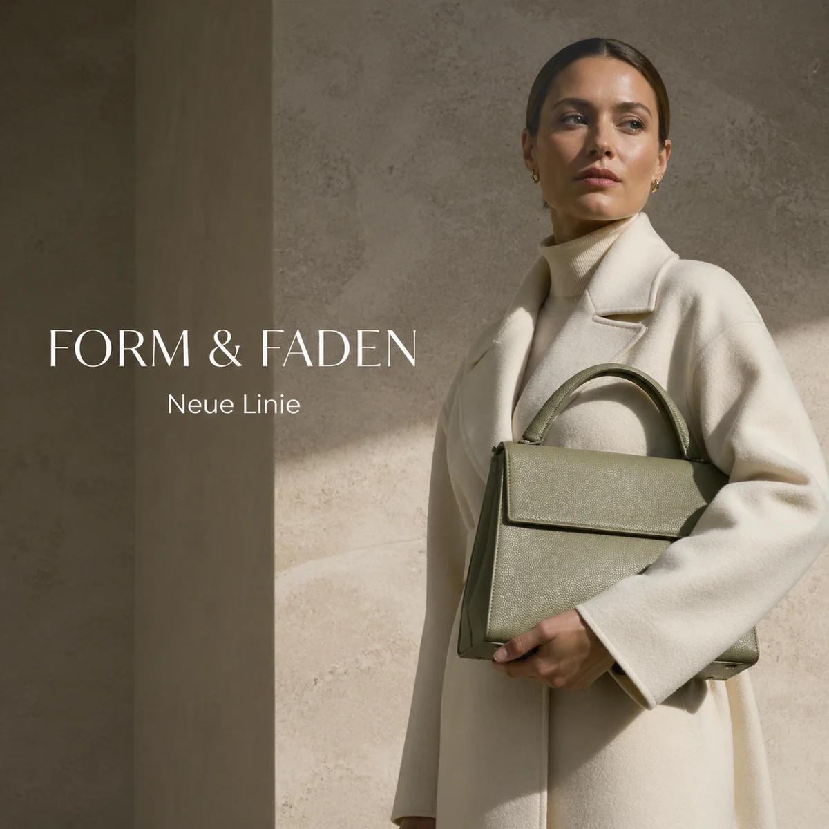 Ejemplo de anuncio de moda: Fashion accessory campaign ad with model and product focus