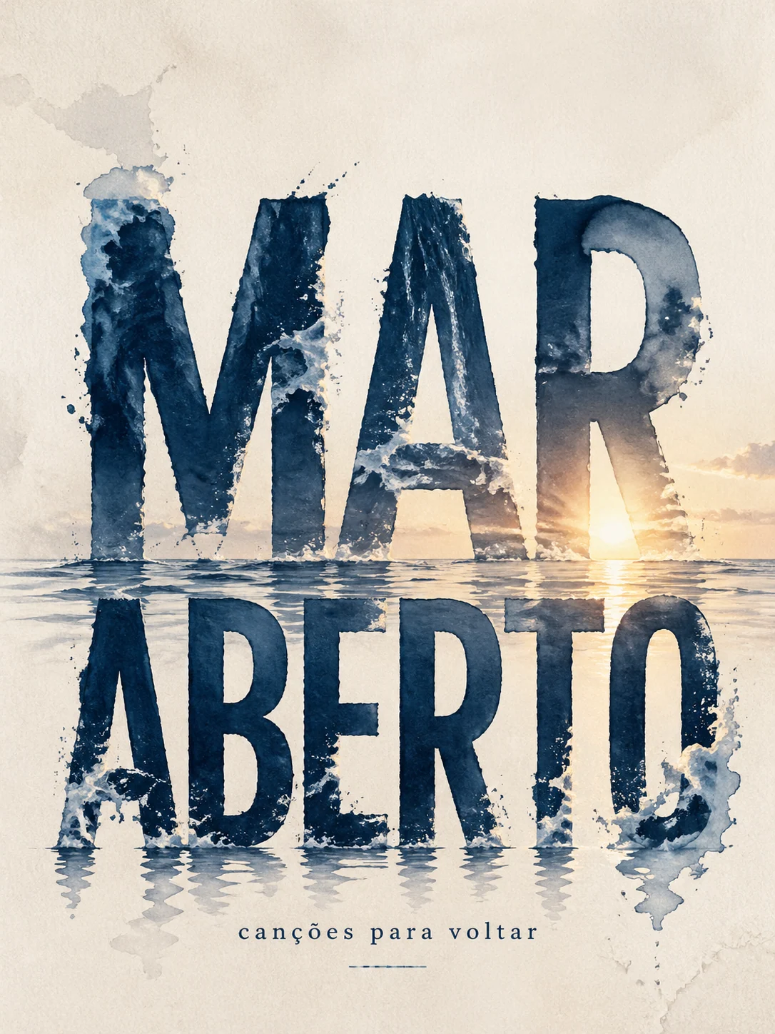 Cartaz tipográfico de capa musical em português