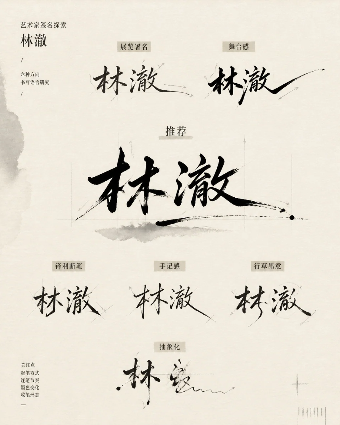 艺术家签名探索稿示例