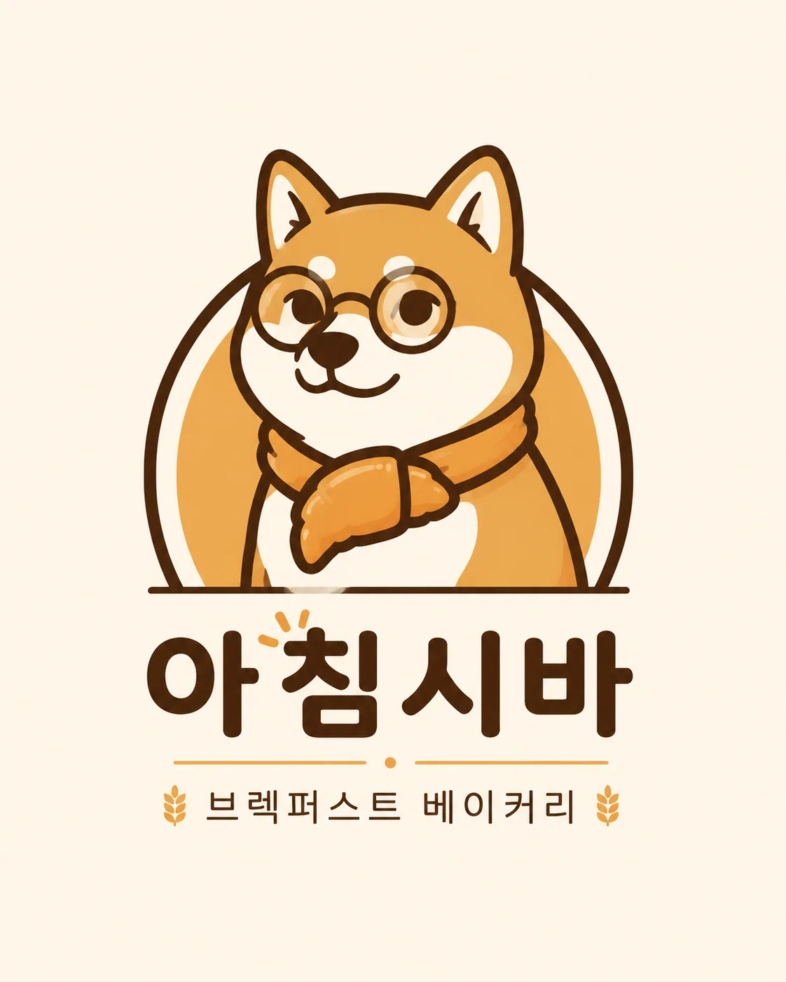 柴犬早餐烘焙品牌动物吉祥物 Logo 示例