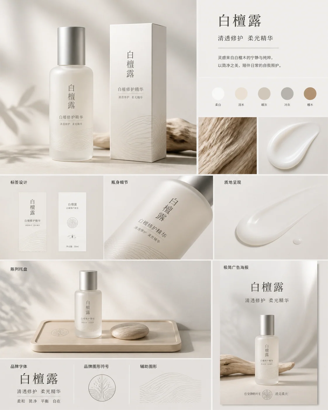 美妆品牌系统提案板示例