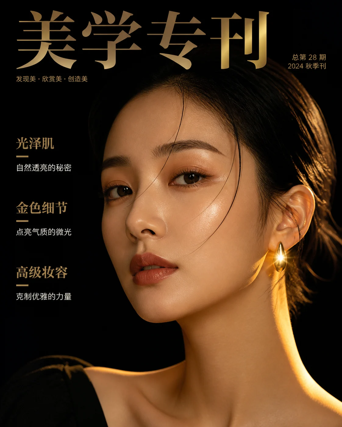 Luxury beauty close-up magazine cover 示例图