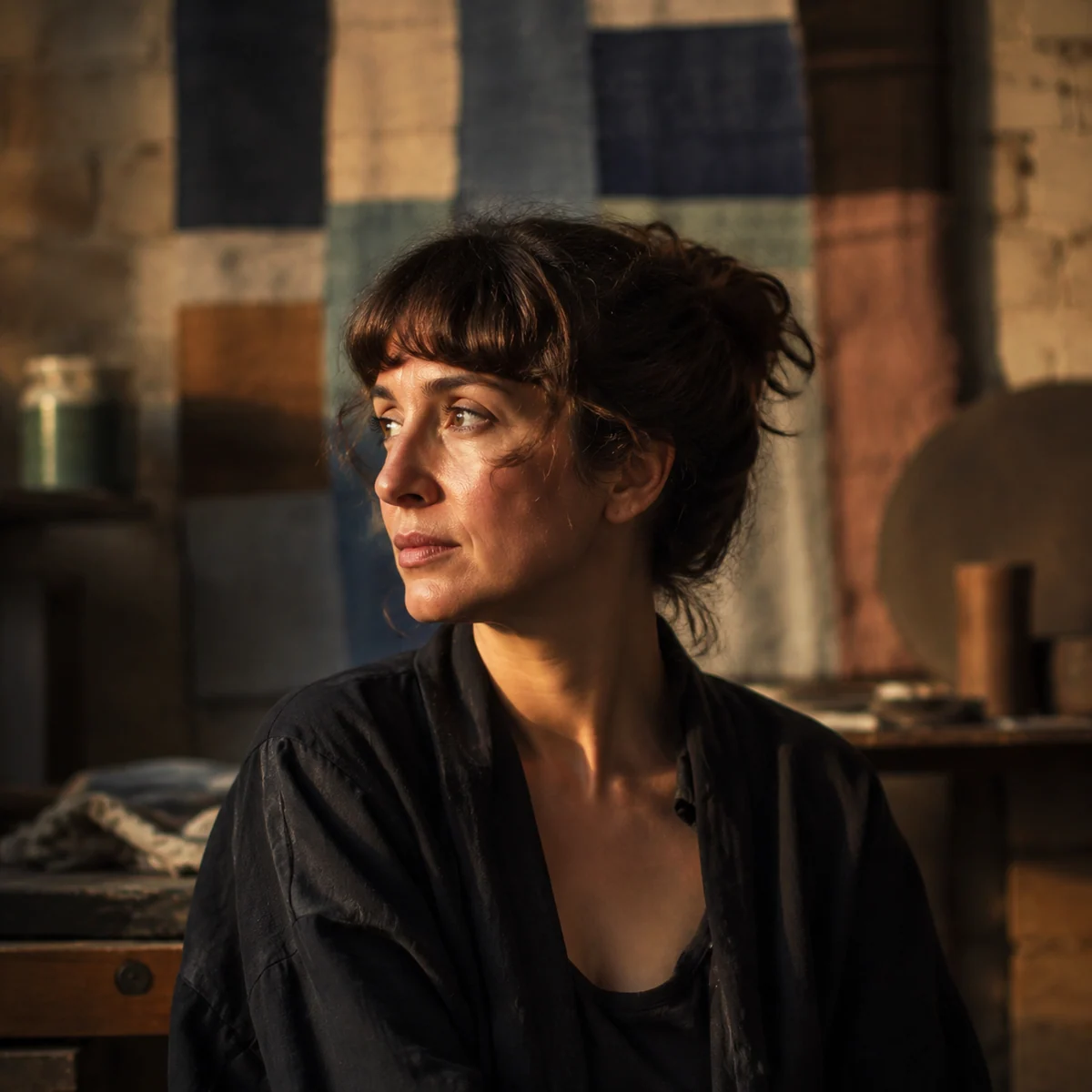 Berliner Atelier-Portrait im goldenen Abendlicht