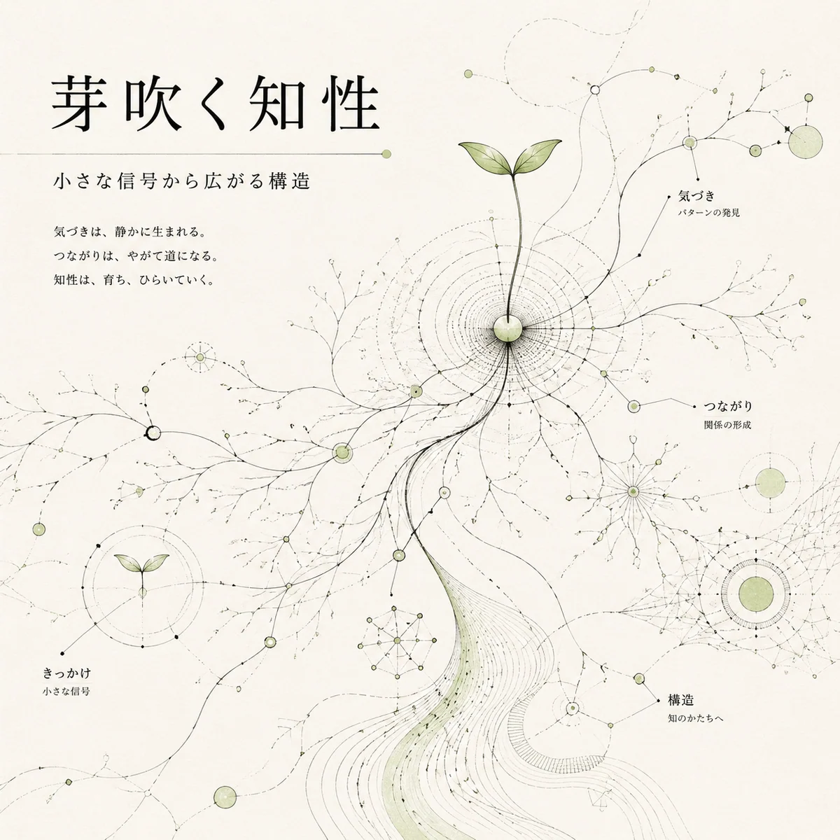 Japanese biomorphic line growth artwork sample