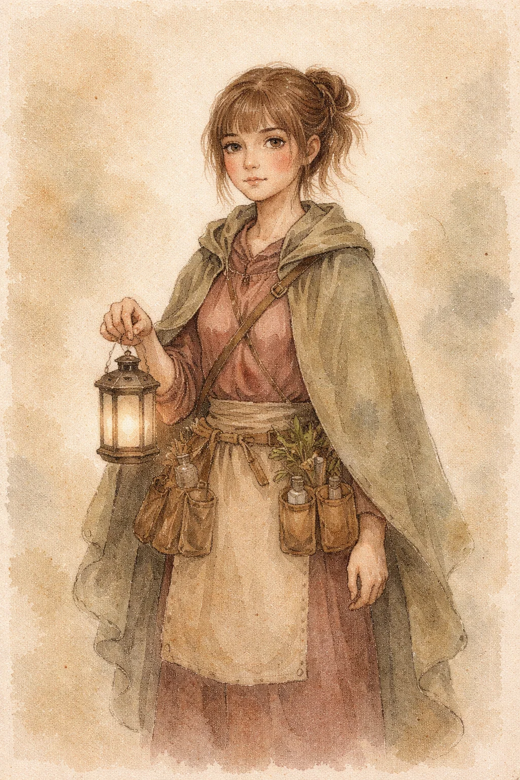 Plant dye canvas character illustration sample