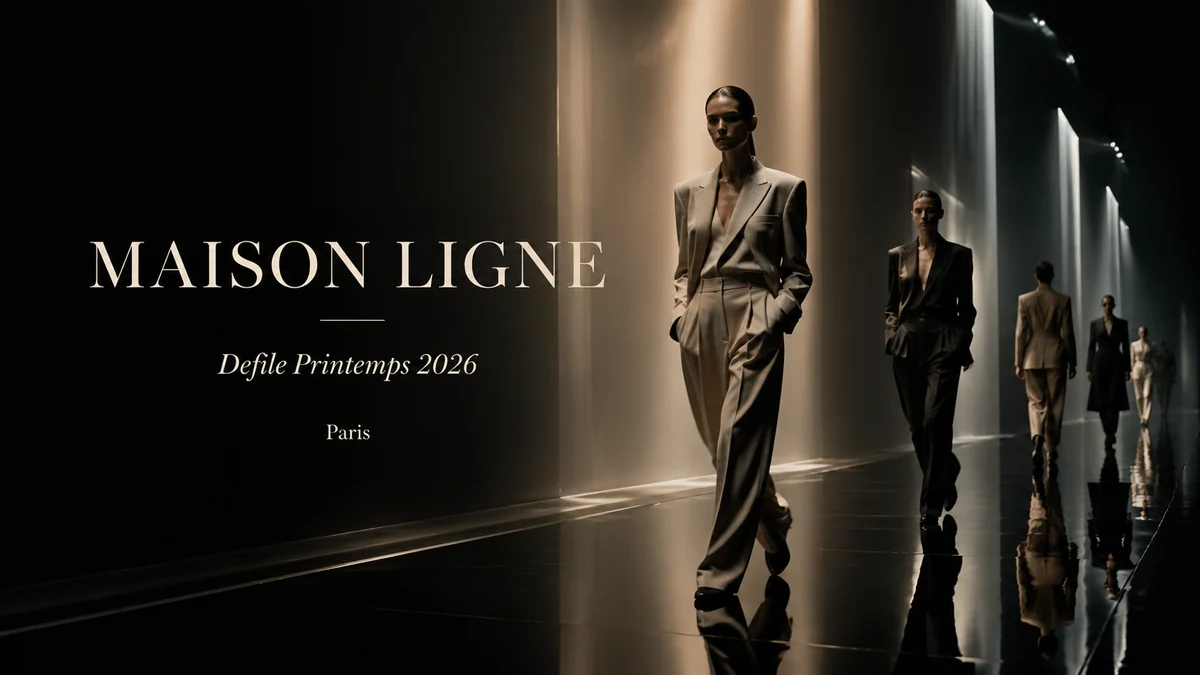 Ejemplo de anuncio de moda: Cinematic runway teaser campaign with dramatic fashion lighting