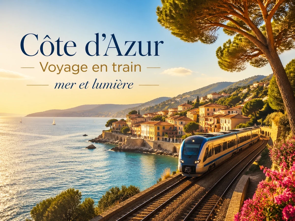 Coastal rail destination advertisement sample