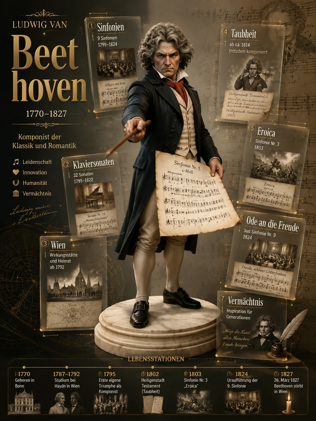 German 3D biography poster for a classical composer