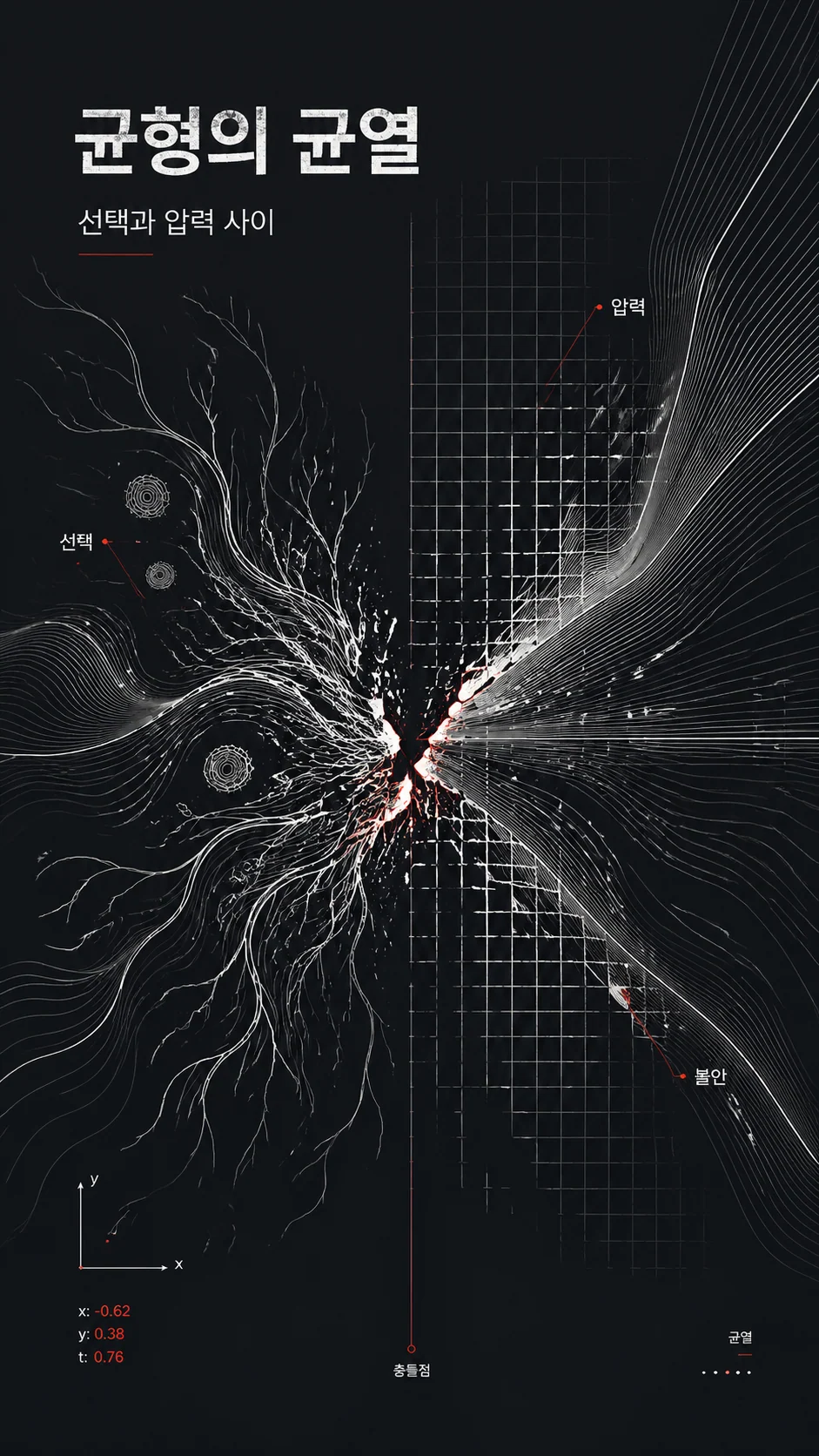 Korean abstract tension line poster sample