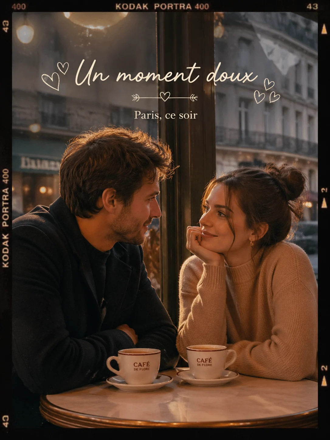 Romantic couple date film photo remix sample