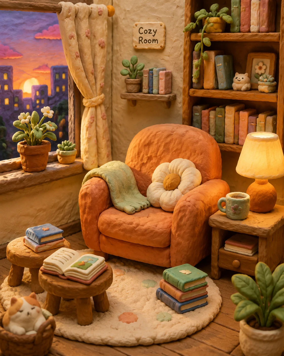 Cozy Room Claymation 黏土动画示例图