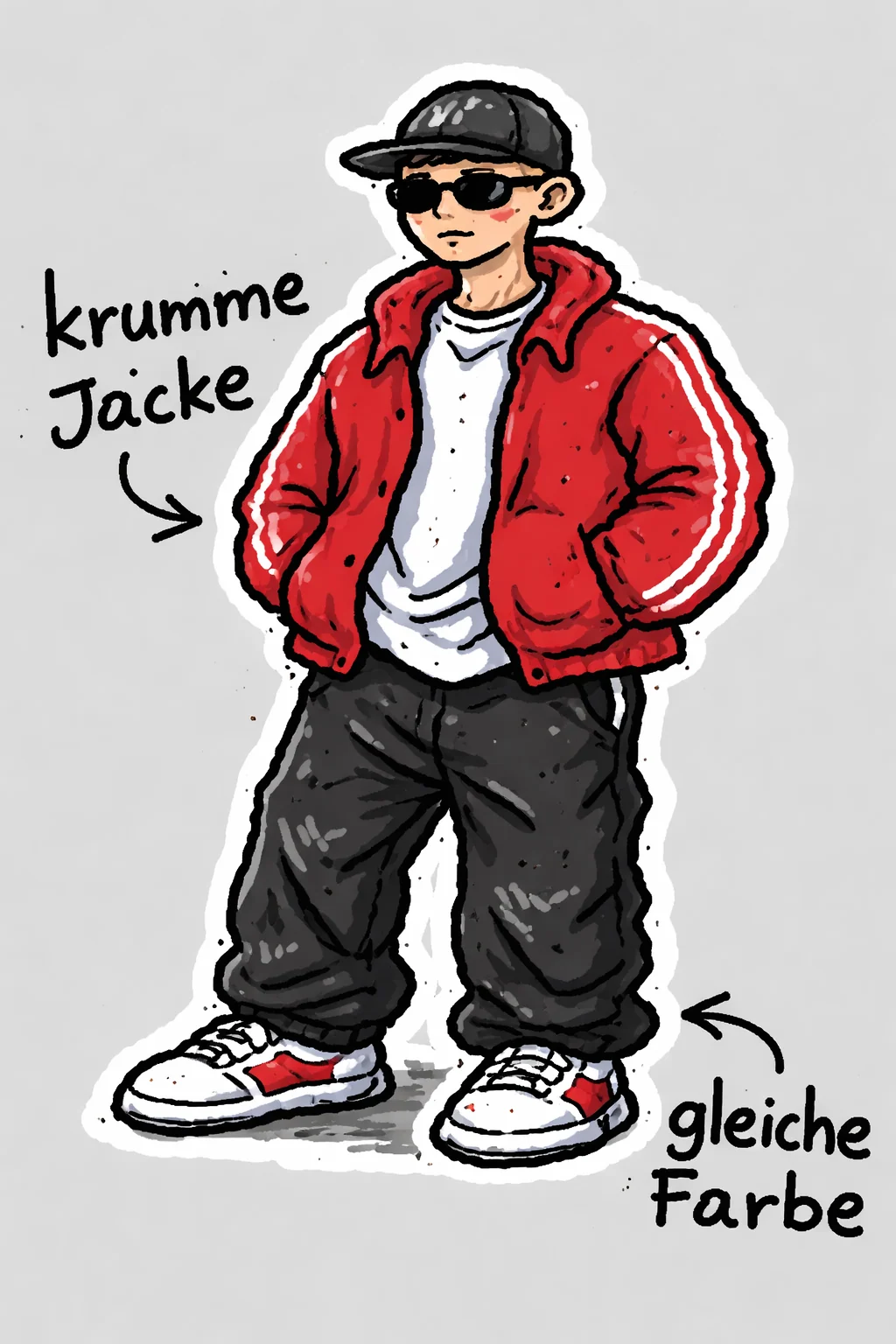 Crude fashion look redraw sample