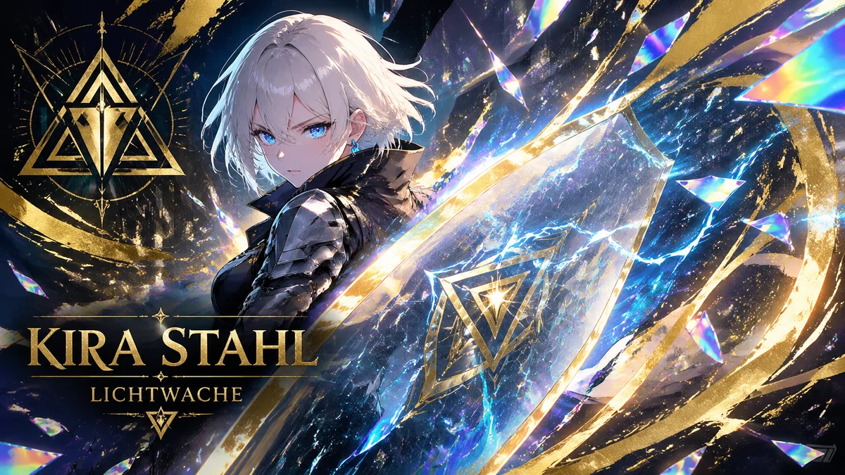 Deutsches holografisches Cyber-Ritter-Kartenposter