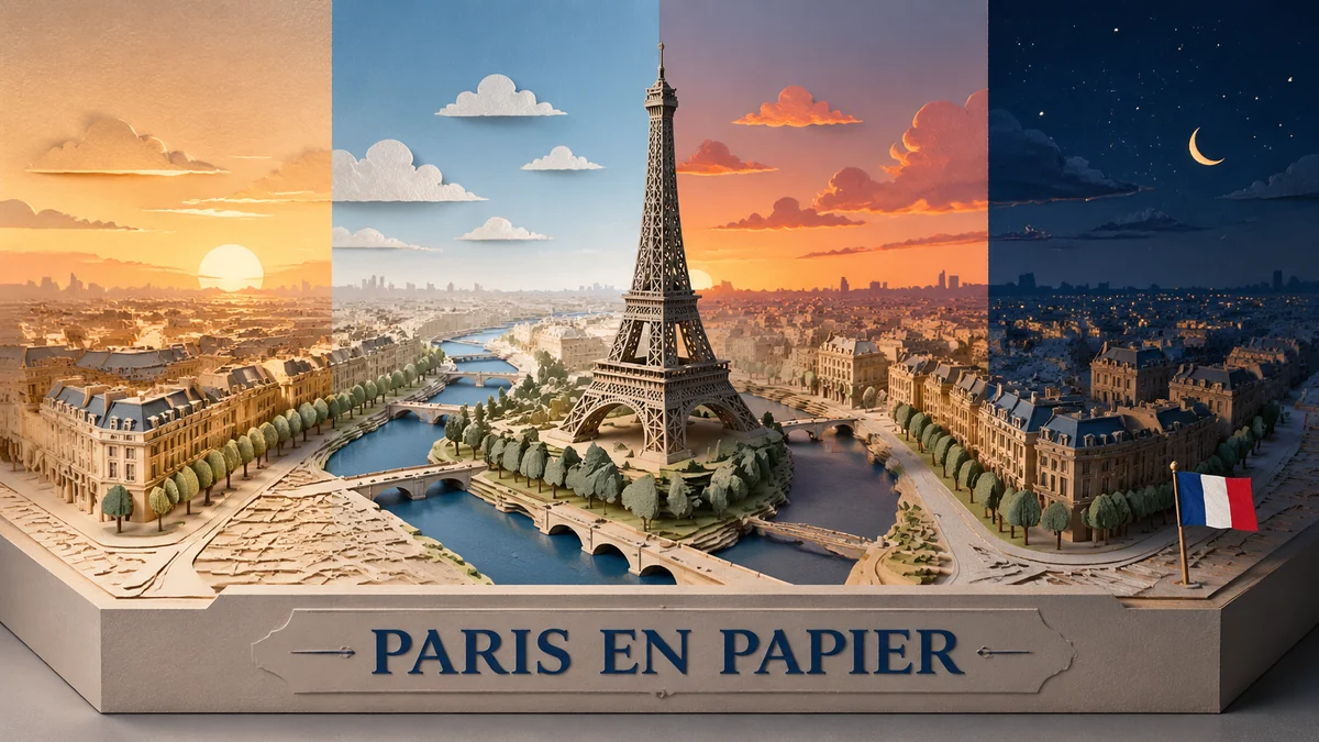 Editorial city keepsake diorama with debossed caption