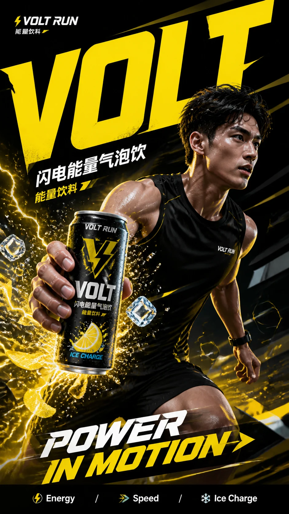 能量饮料动感 Campaign 海报示例