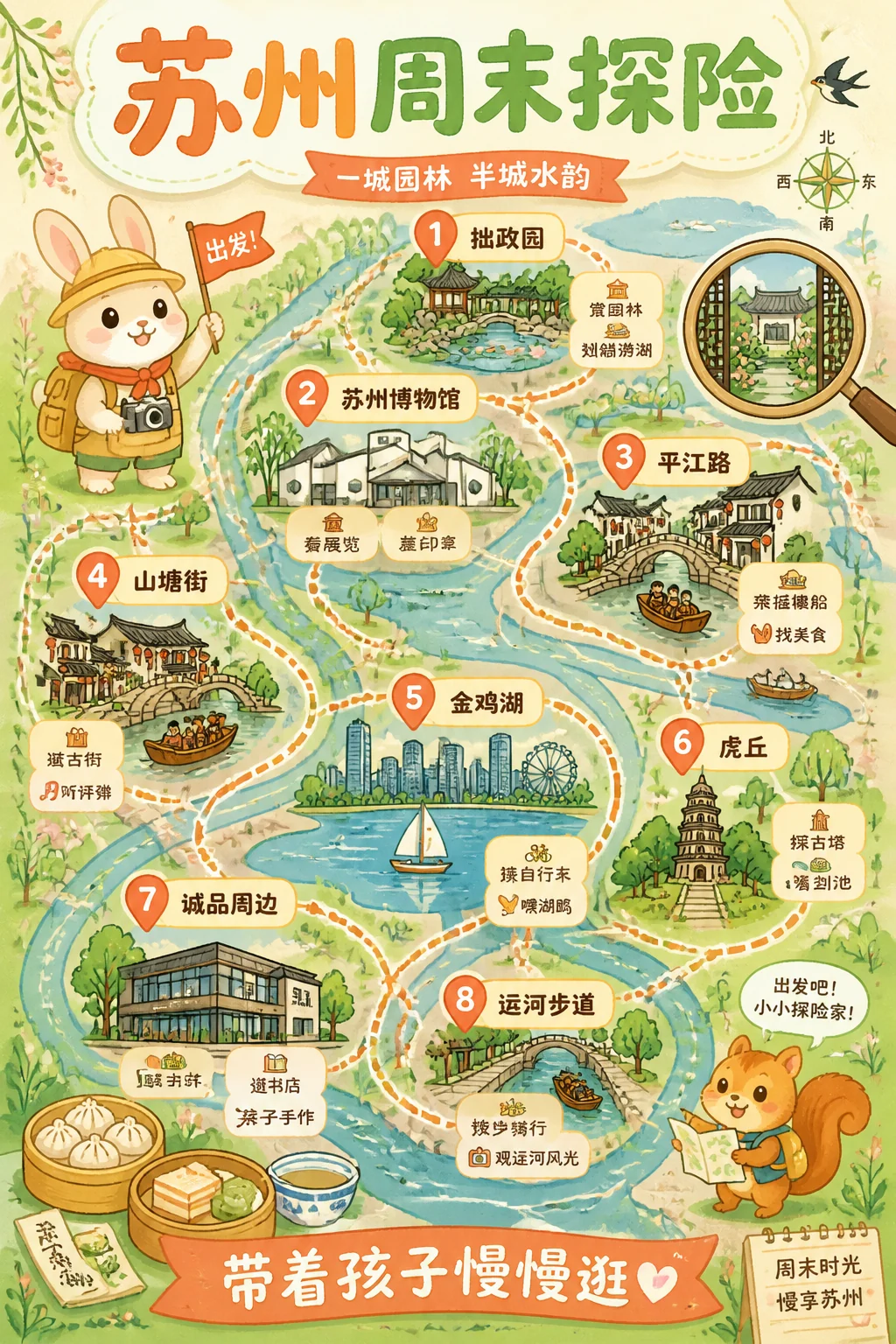 亲子周末城市探险地图海报示例