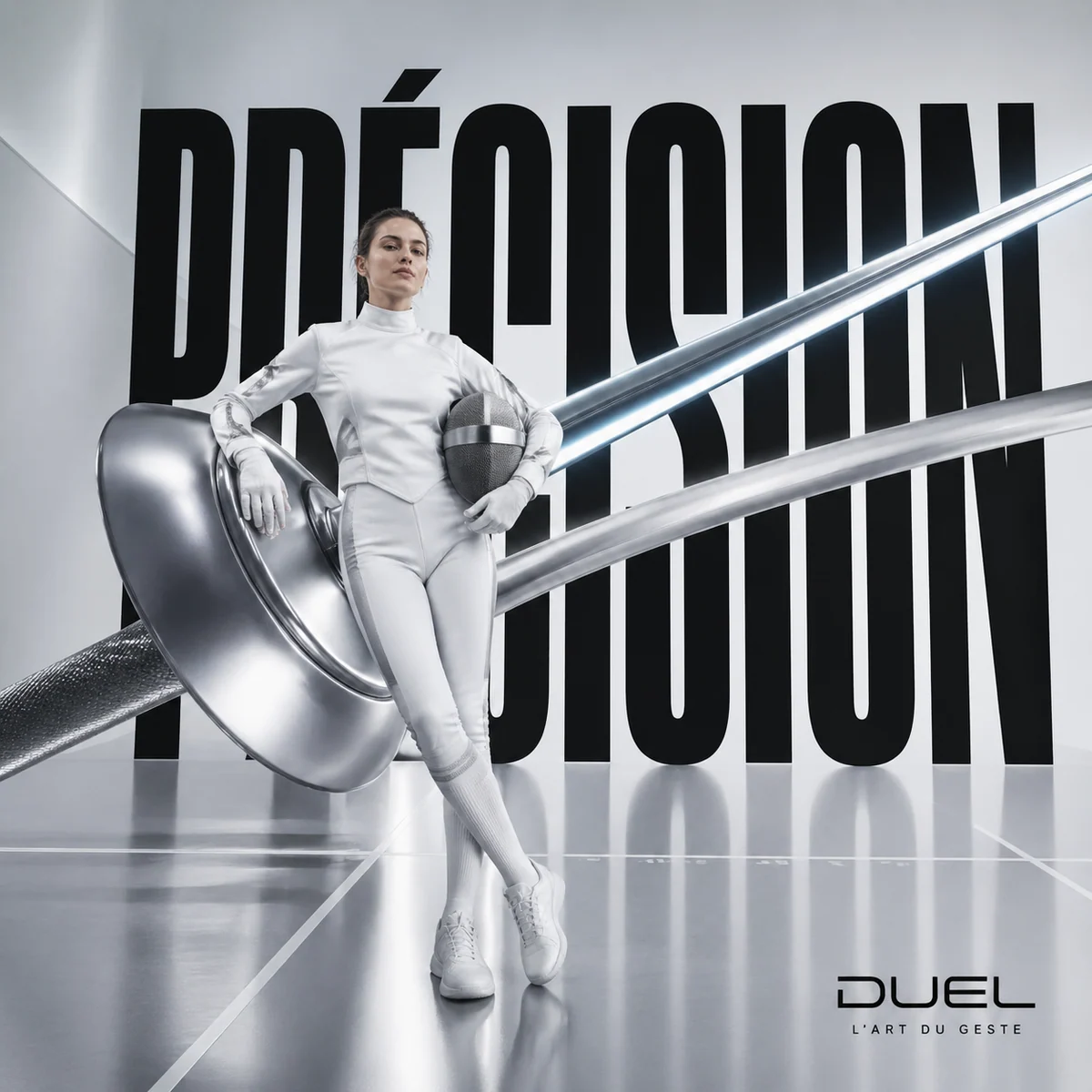 Affiche d'escrime premium avec fleuret monumental