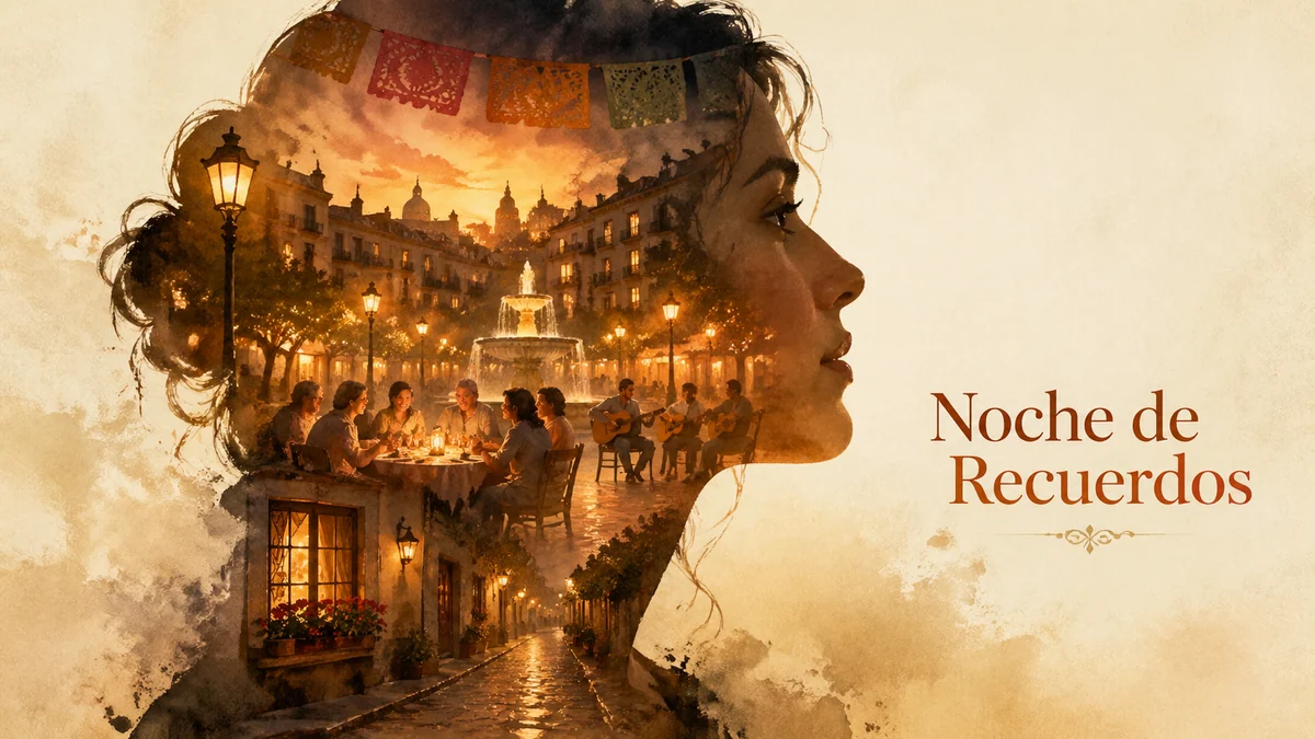 Póster en español de silueta con memoria de festival