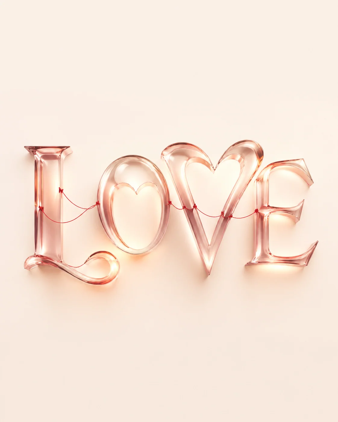 Floating English word visualization typography sample