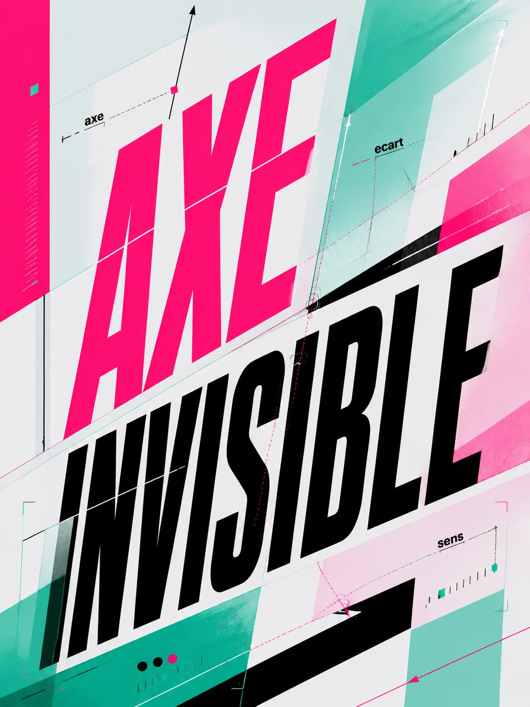 Affiche typographique francaise en perspective oblique