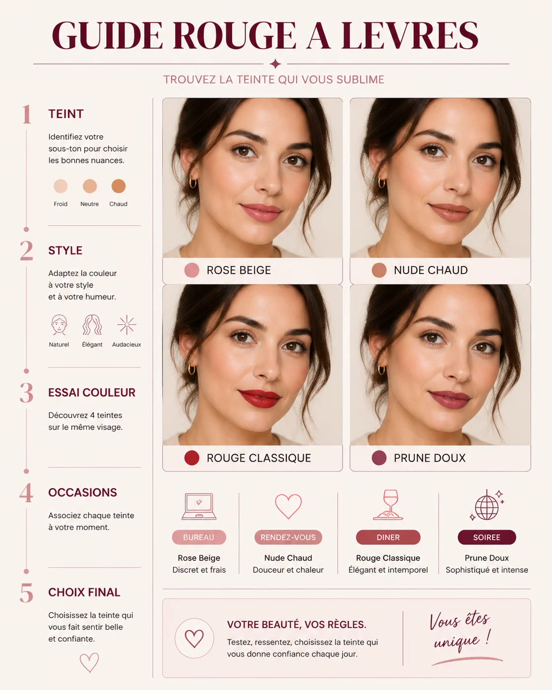 Guide francais de recommandation de rouge a levres