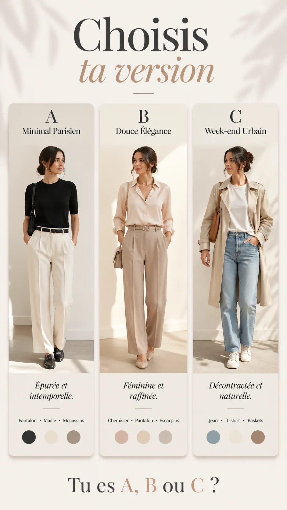 Affiche française de trois styles éditoriaux