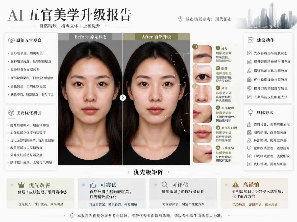 Full facial aesthetic before and after report sample