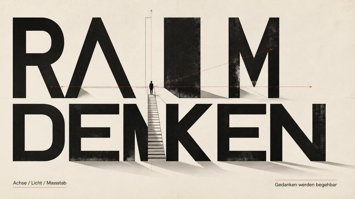 Deutsches Architekturplakat mit grosser Typografie