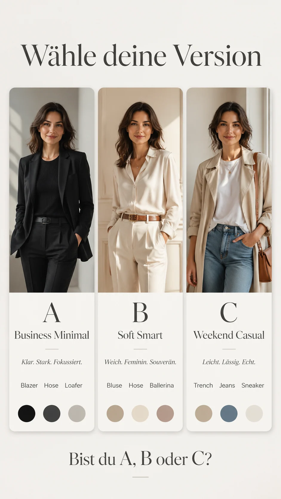 Deutsches Poster mit drei Stil-Personas