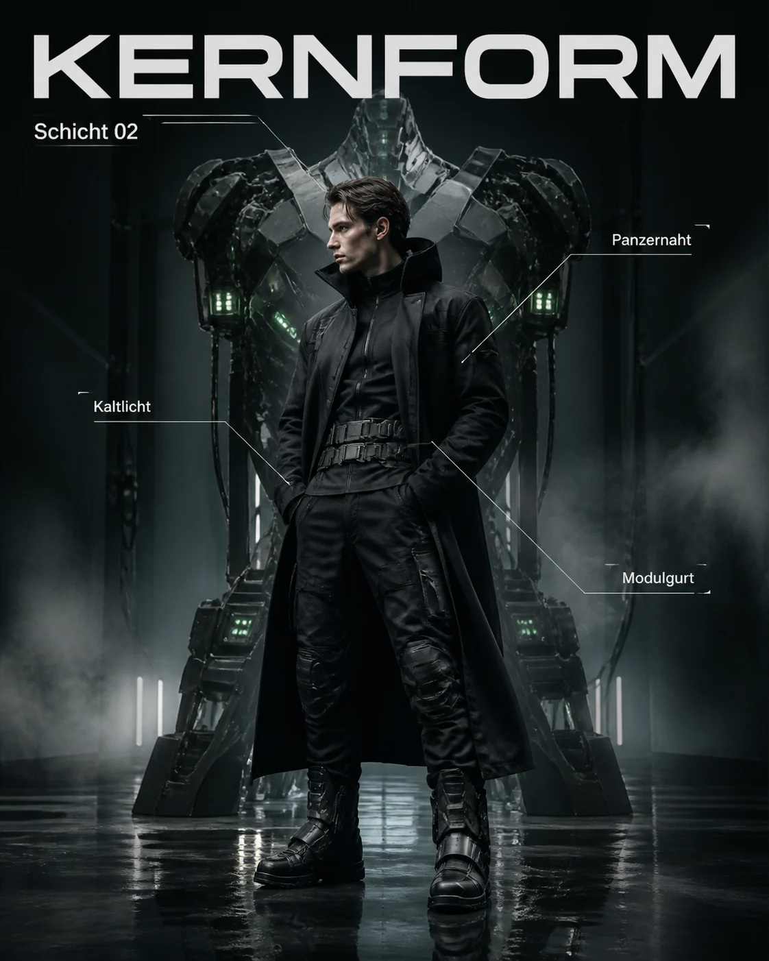 Deutsches Industrial-Techwear-Kampagnenposter