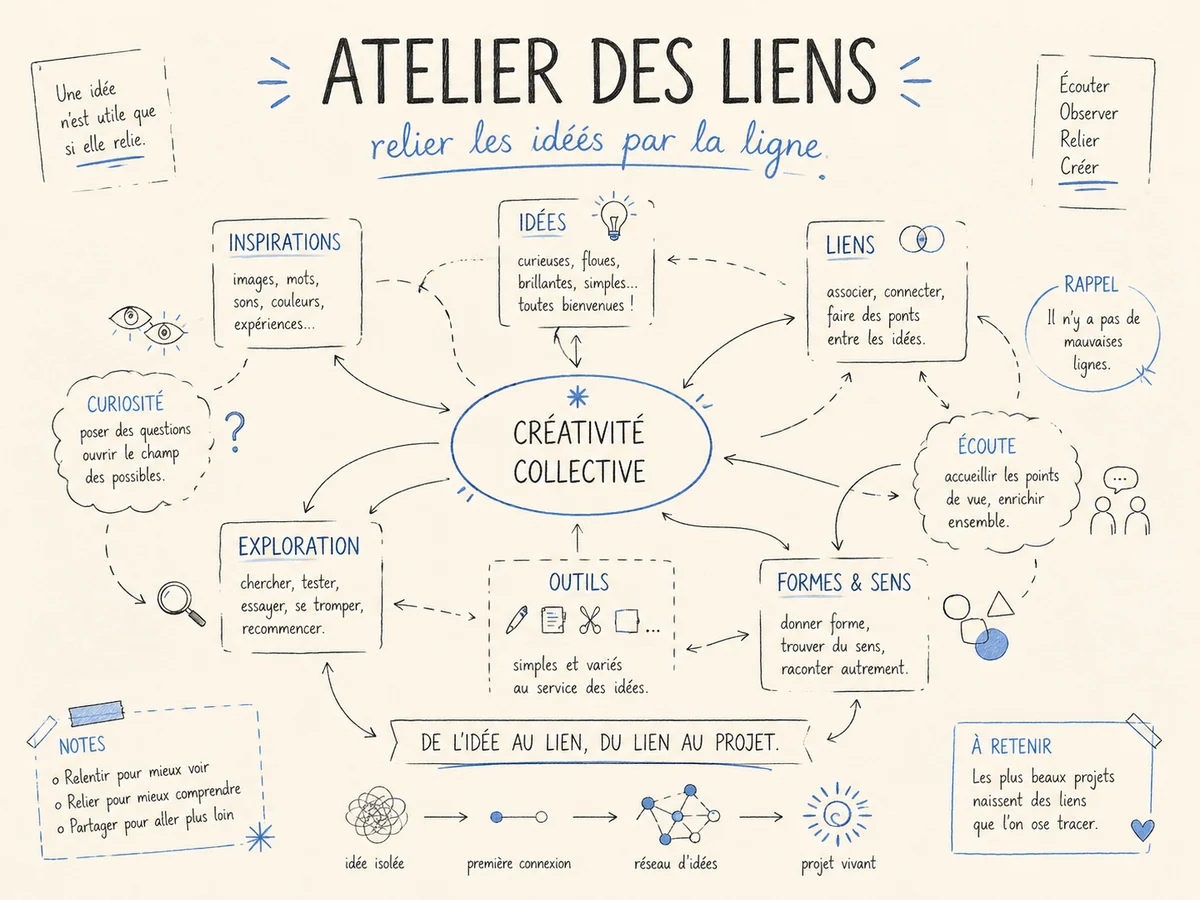 French hand-drawn abstract concept map sample