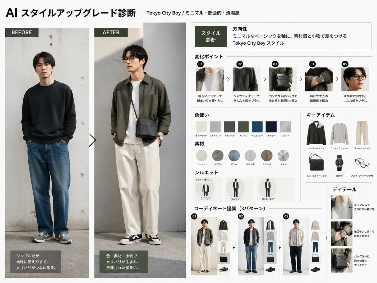 日本語 City Boy スタイルアップグレード診断サンプル