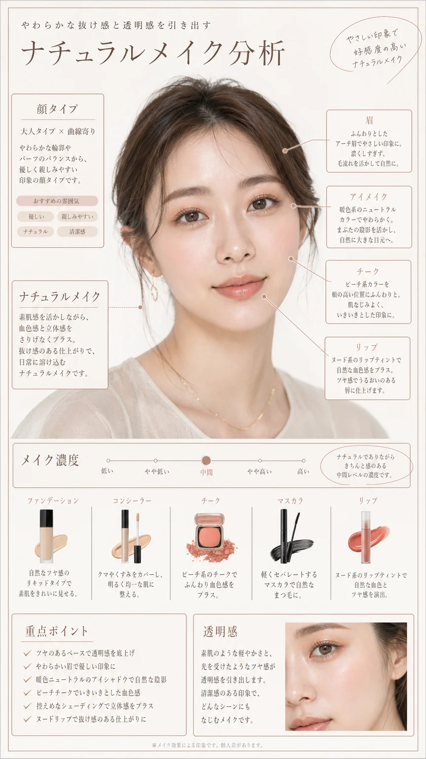 Japanese clean makeup analysis chart sample
