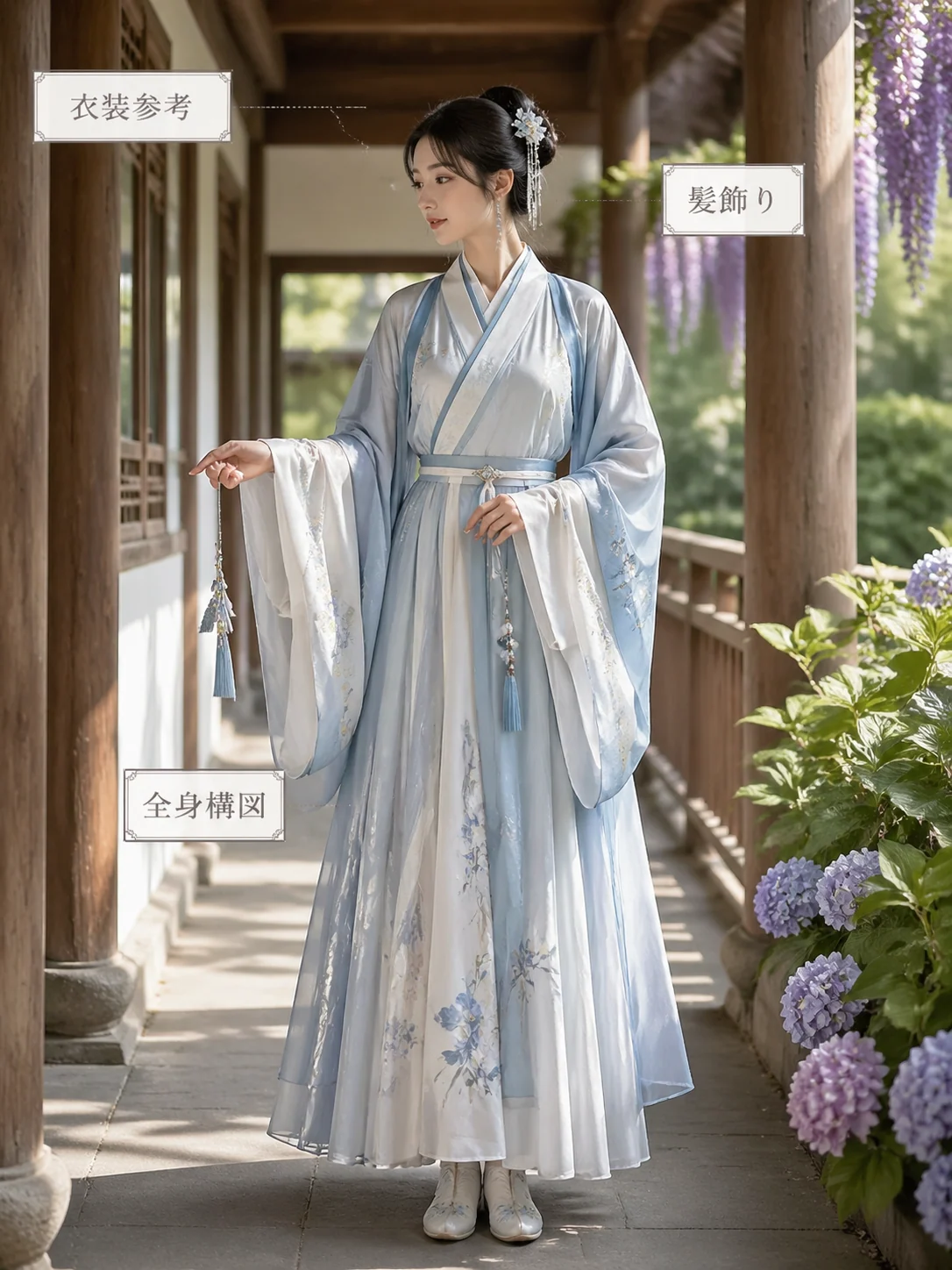 日本語の伝統衣装エディトリアルポートレート