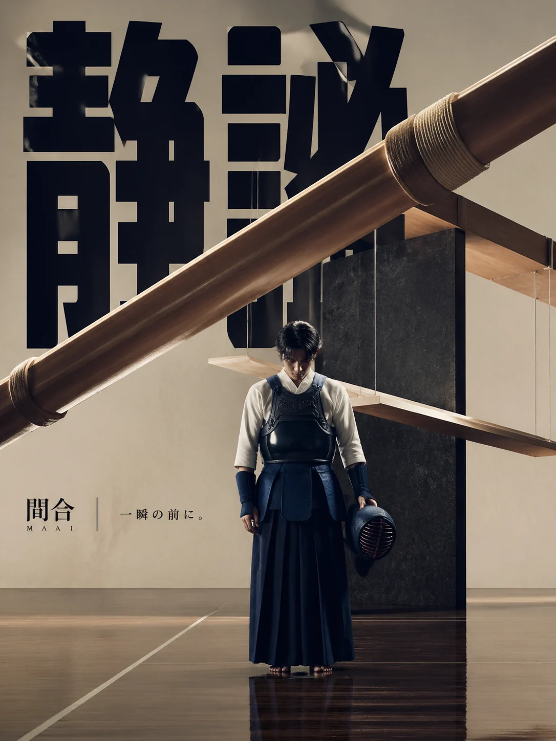 剣道の静かな規律を表現した広告ポスター
