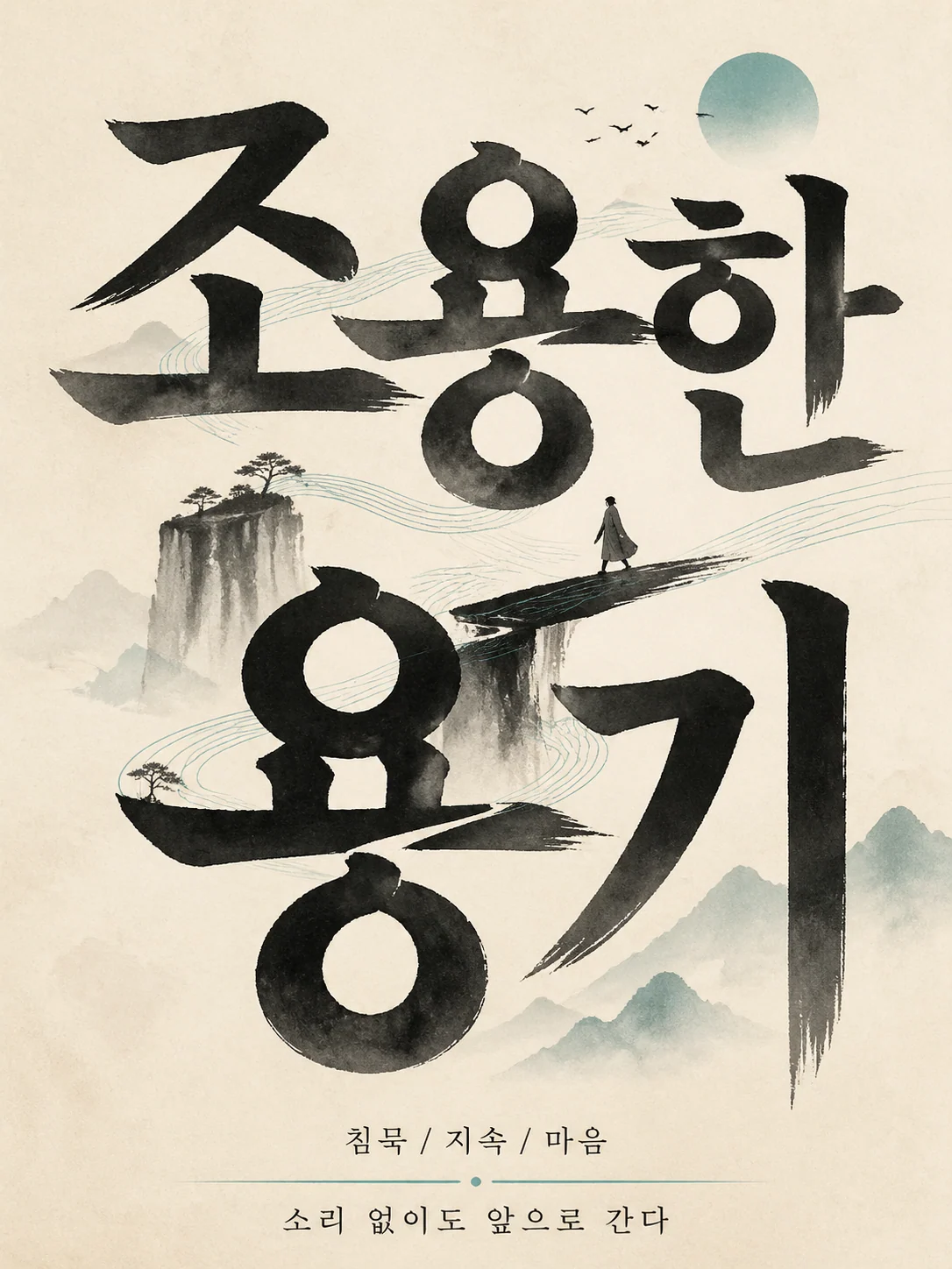 한국어 대형 타이포그래피 감정 포스터 예시