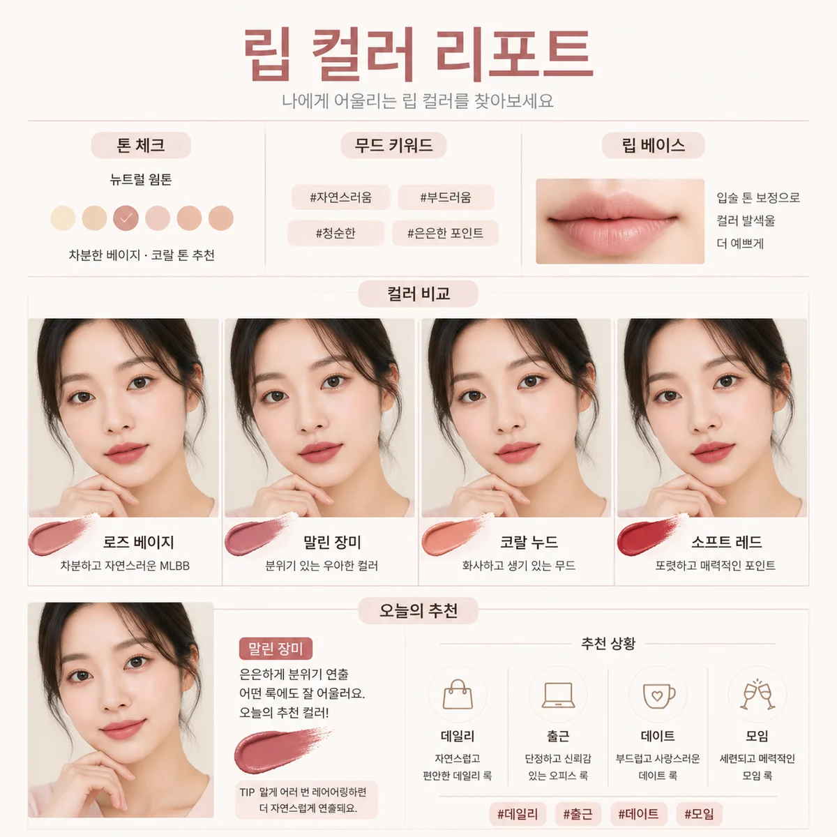 한국어 MLBB 립스틱 추천 리포트 예시