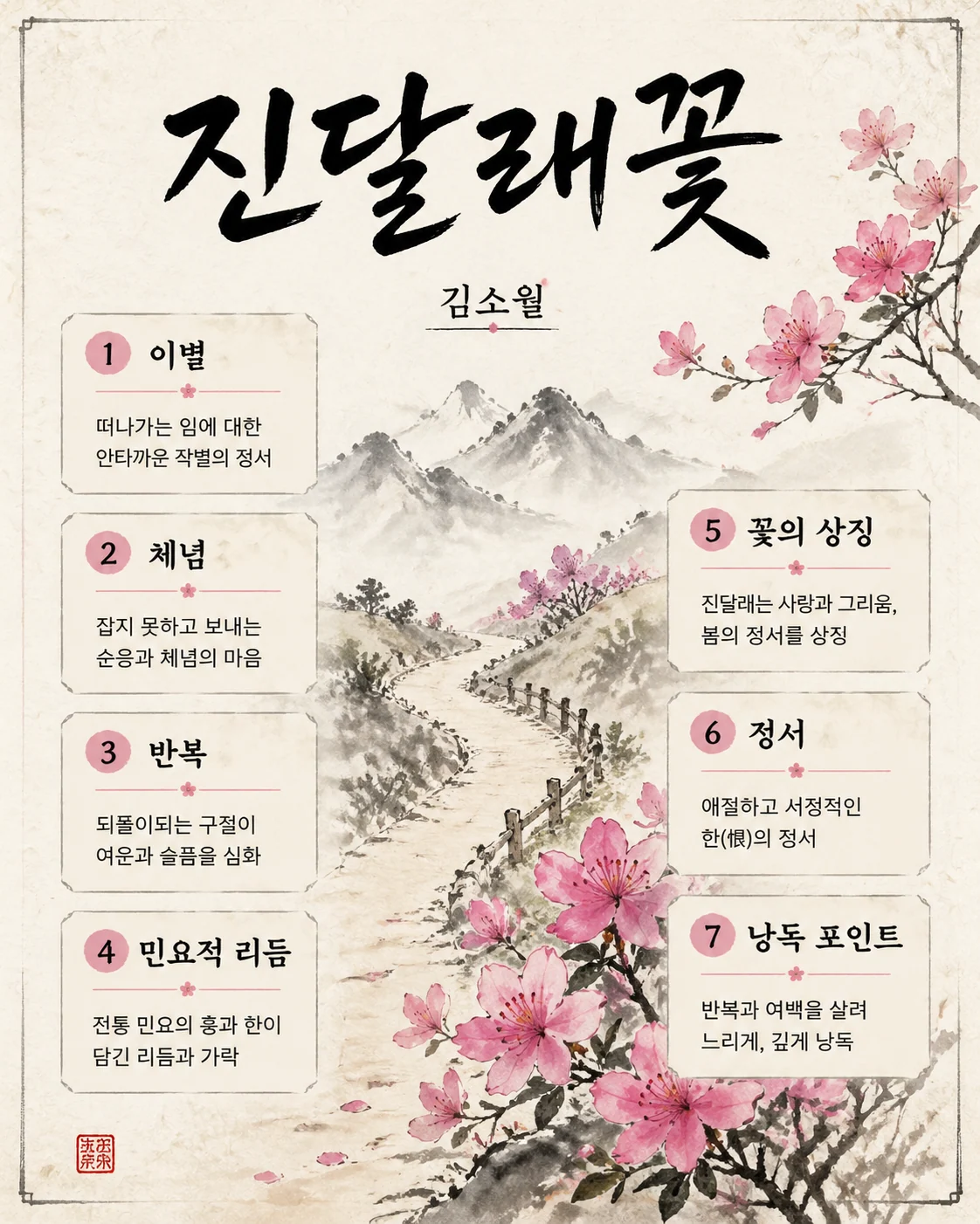 한국어 시 분석 포스터 예시