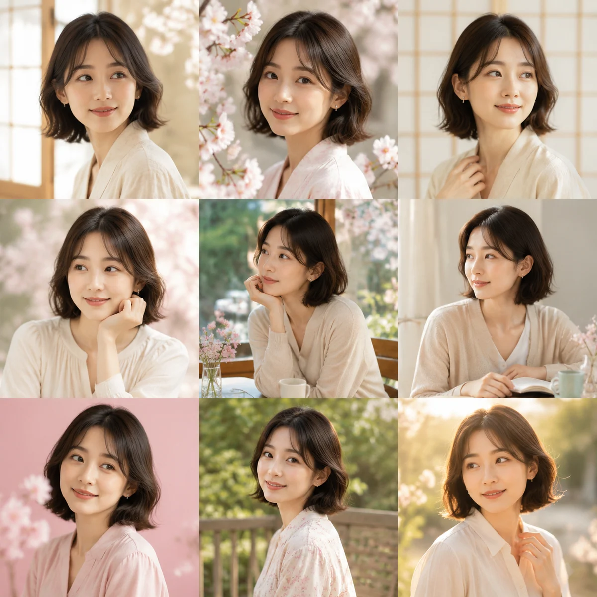 cuadrícula coreana de perfil de estudio