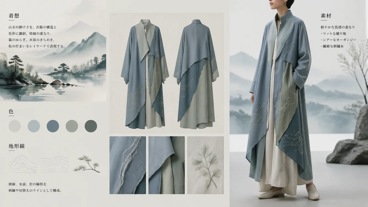 풍경 레이어드 코트