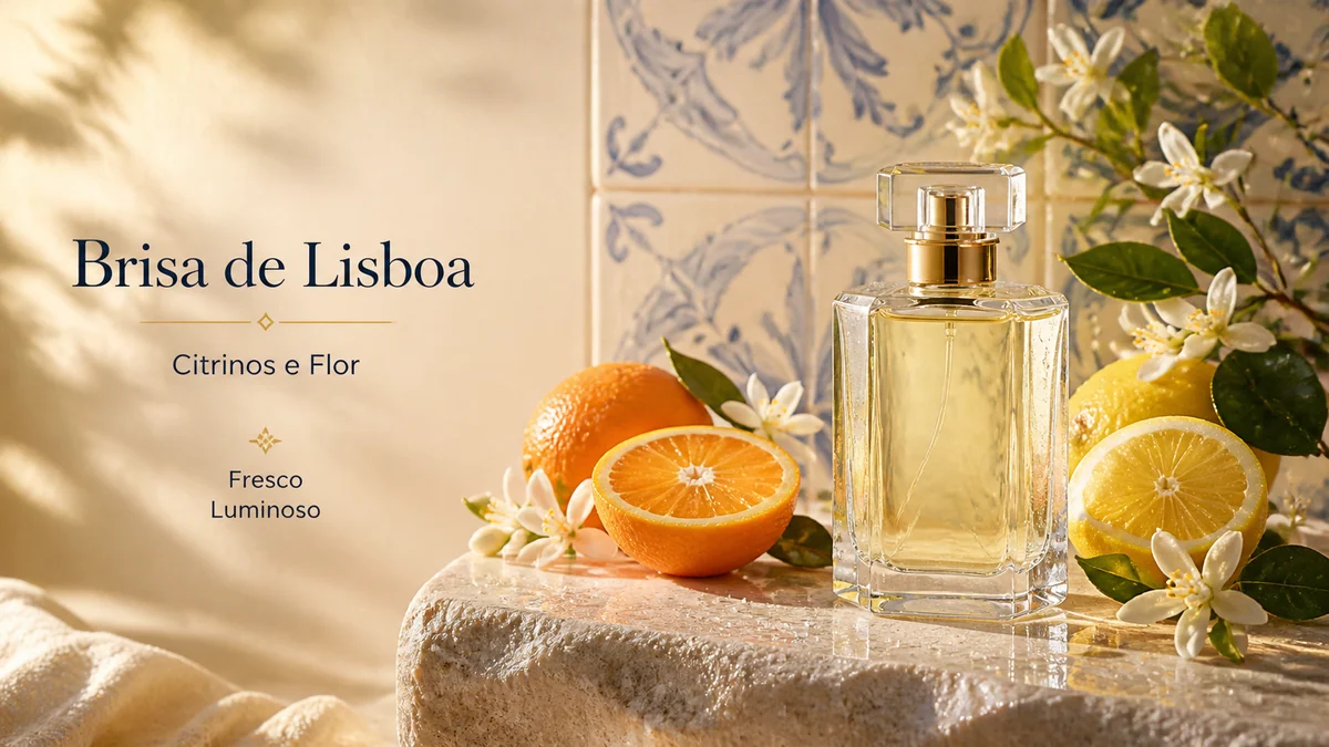 Anuncio de perfume cítrico em Lisboa