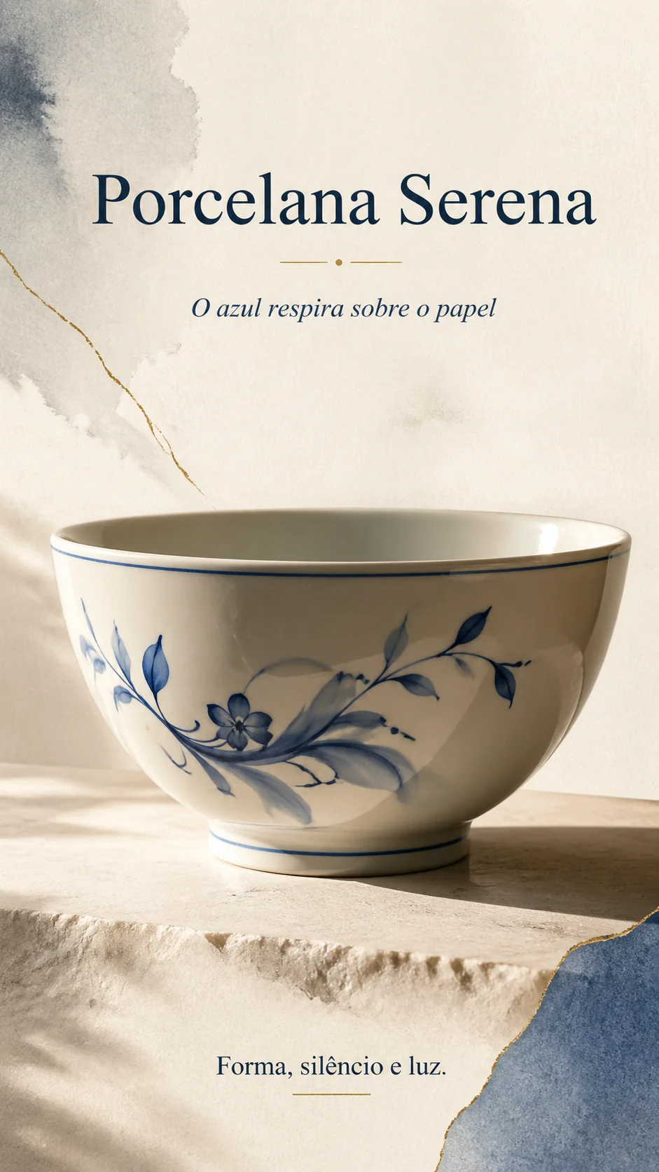 Poster português de porcelana em estilo oriental minimalista