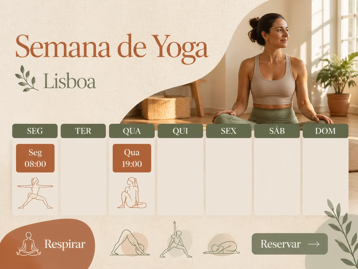 Exemple visuel de campagne yoga: Lisbon Yoga Workshop Calendar