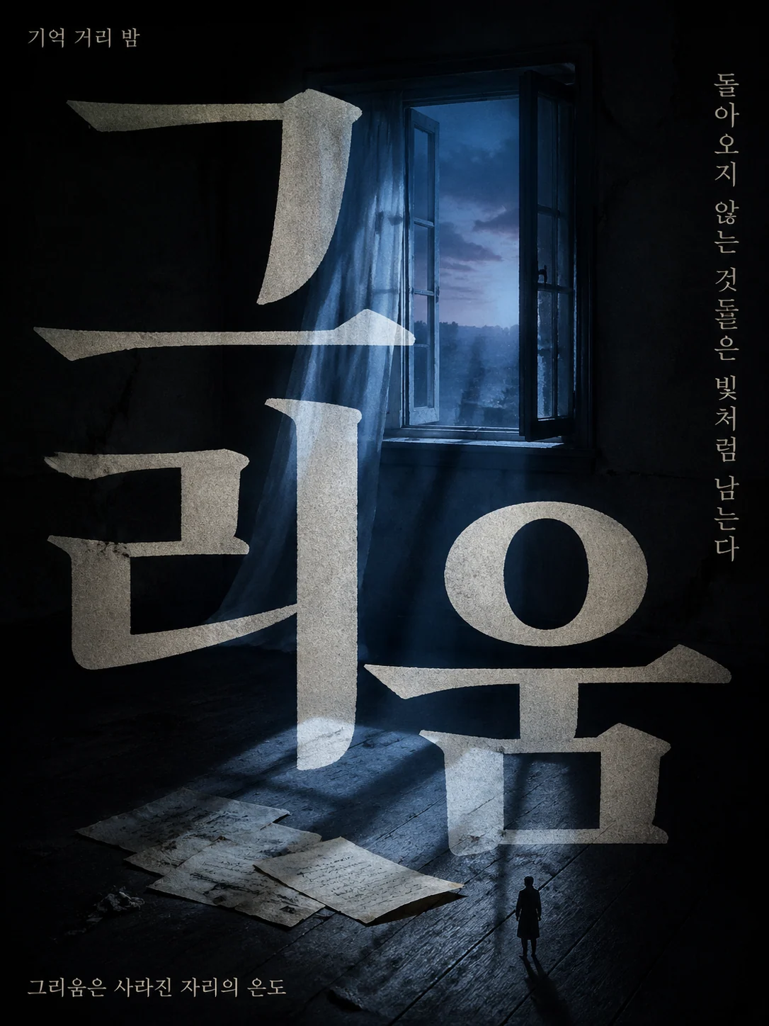 한국어 그리움 감정 개념 포스터 예시