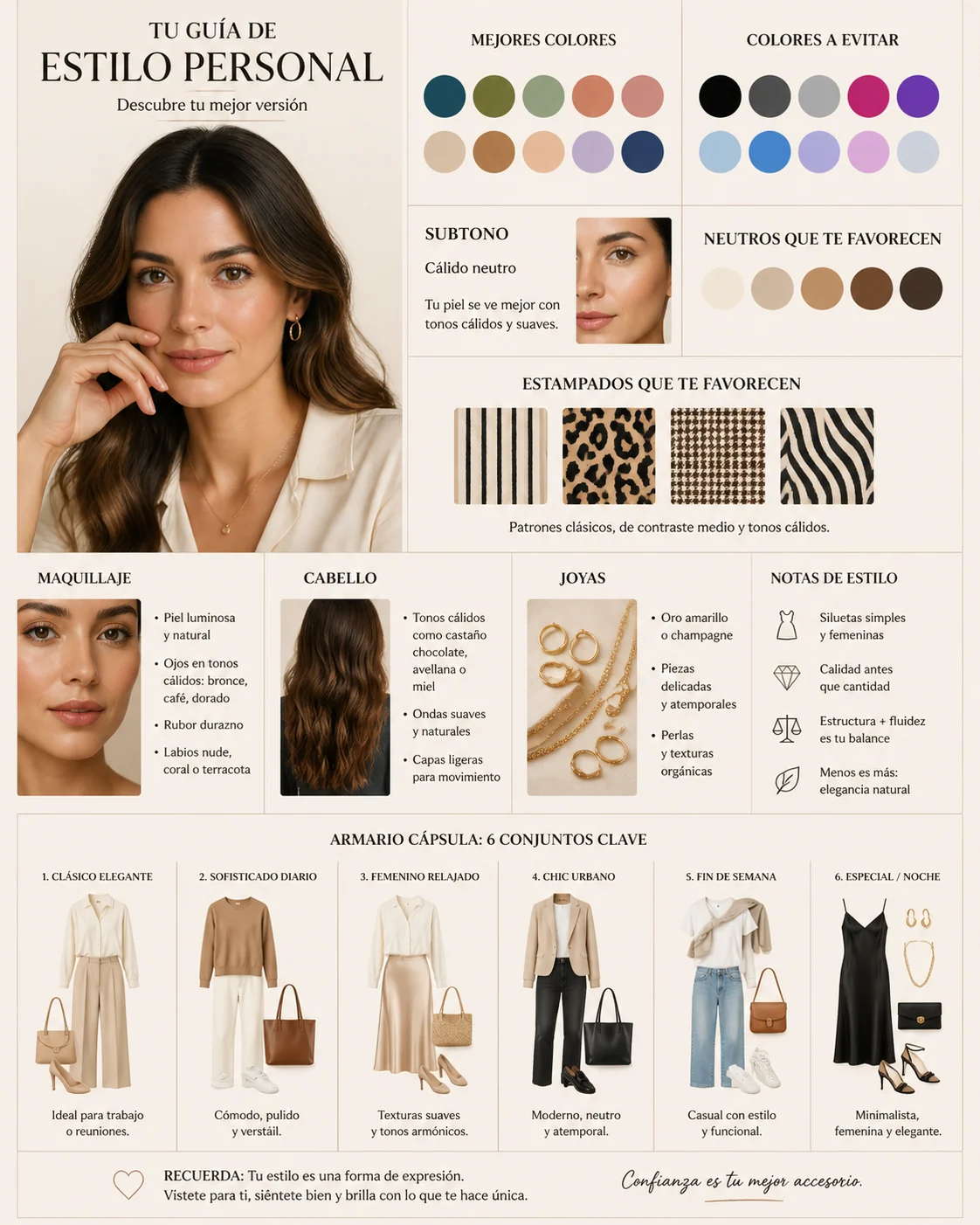 Tablero espanol de belleza y estilo personal