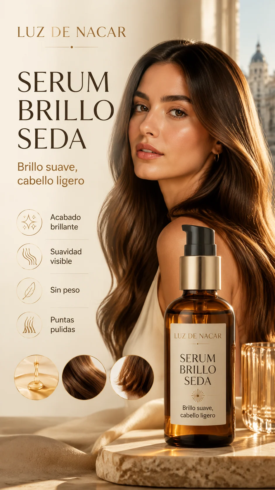 Cartel espanol de serum capilar premium