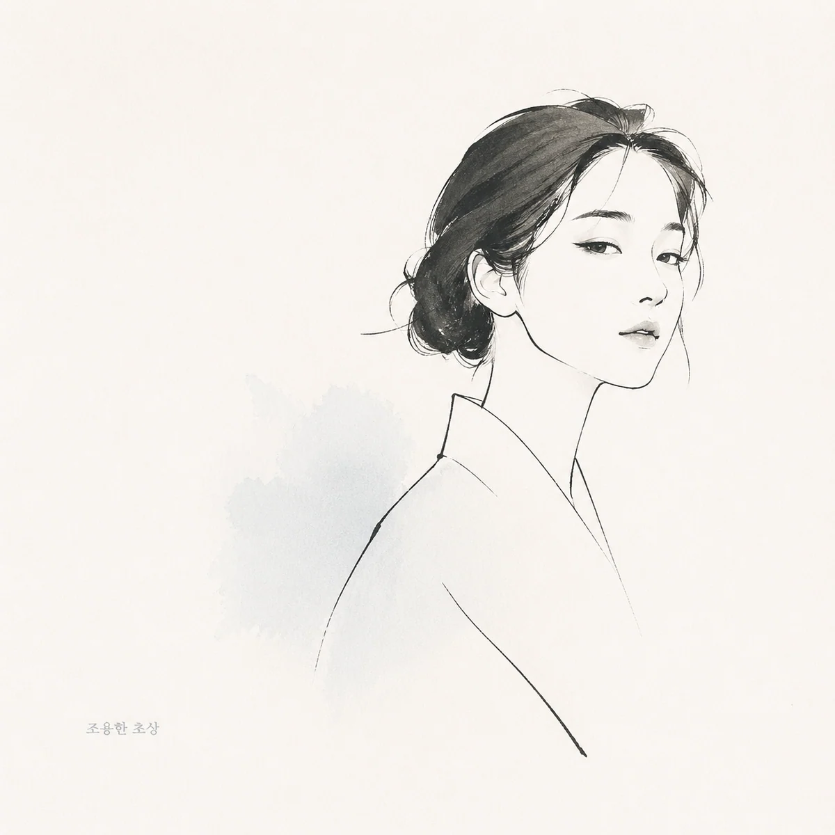미니멀 패션 잡지풍 아바타 라인 초상