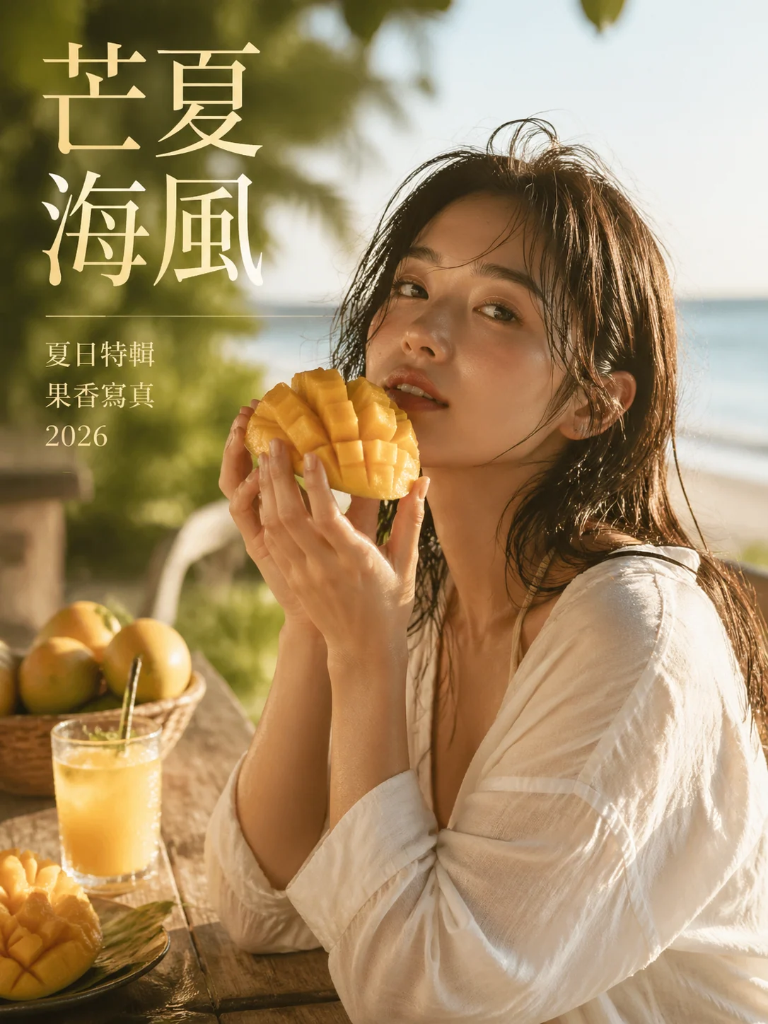繁體中文芒果海邊夏日人像大片